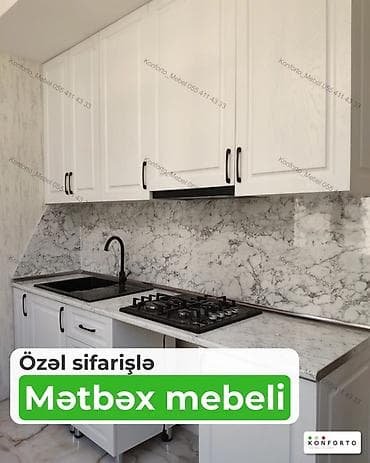 Sifarişlə mətbəx dəsti, Özü çəkən petlələr, MDF, Kredit yoxdur