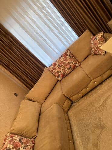 куплю угловой диван бу: Угловой диван, Б/у, Нераскладной, Набук, Нет доставки — 5