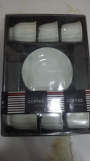 qehve demleyen: Qəhvə dəsti, rəng - Ağ, Keramika — 1