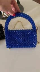 Toy paltarları və aksesuarları: Bəzəkli muncuq çantalar – 2 model. 20m - Rənglər: kobalt mavi və qara — 1