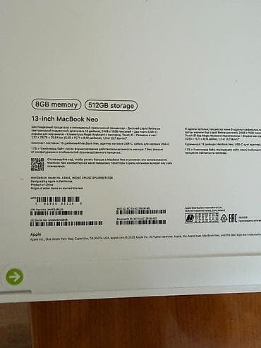 komputer notebook: MacBook Neo 512 Ssd kapofqa qutsi bgali. Sonu 1270 Azn — 2