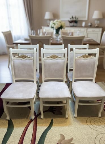 стул: Qonaq otağı üçün, İşlənmiş, Qatlanmayan, rəng - Ağ Stul — 2