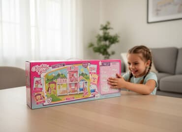 Kukla Evi – “Kaibibi Girl” DIY Villa dəsti - 2 mərtəbəli, balkonu