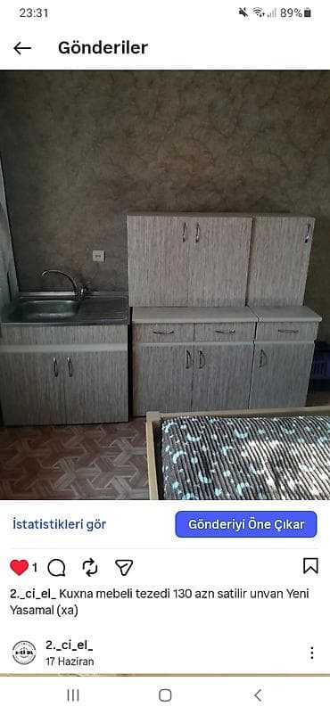 metbex şkaf: Kuxna mebeli desti tezedi 130 azn satilir unvan Yeni Yasamal — 1
