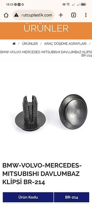 Крепежные изделия: Məhsul: Avtomobil plastik bərkidici klipslər (panjur və davlumbaz — 3