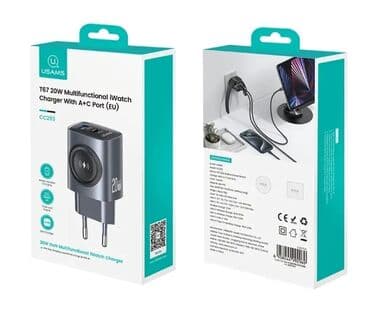 planşet üçün klaviatura: USAMS T67 20W multifunksional şarj cihazı. Bu adapterin A+C portu var — 2