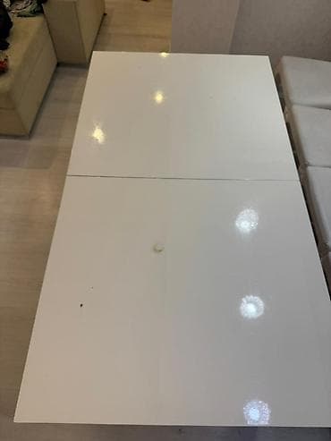 masa islenmis: Qonaq otağı üçün, İşlənmiş, Açılan, Dördbucaq masa, 6 stul — 4