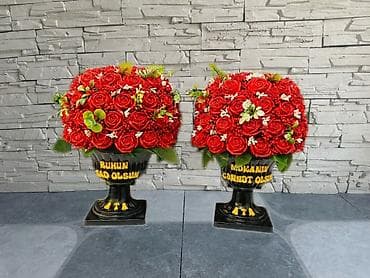 dekorativ sam agaclari: Məhsul: Süni gül kompozisiyaları (qəbirüstü və xatirə gülləri) — 5