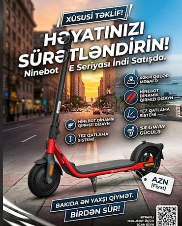 elektron samokat: Yeni Elektrik samokat > 12", 251 - 350 Vt, 16 - 25 km/s, Pulsuz çatdırılma — 1
