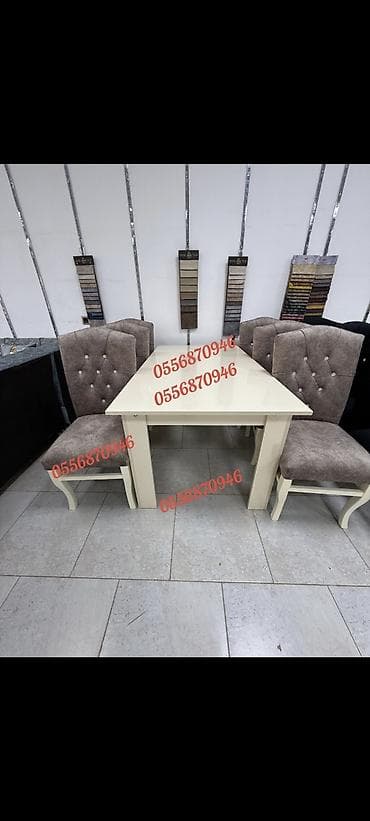 Qonaq otağı üçün, Yeni, Açılmayan, Dördbucaq masa, 6 stul