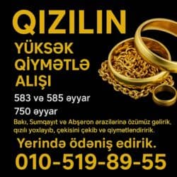 Salam. Qızılın yüksək qiymətlə alışı xidməti. - 583 və 585 əyar