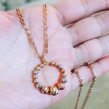 Boyunbağı, Pandora, Çəhrayı qızıl, 585 Əyar, 424 g