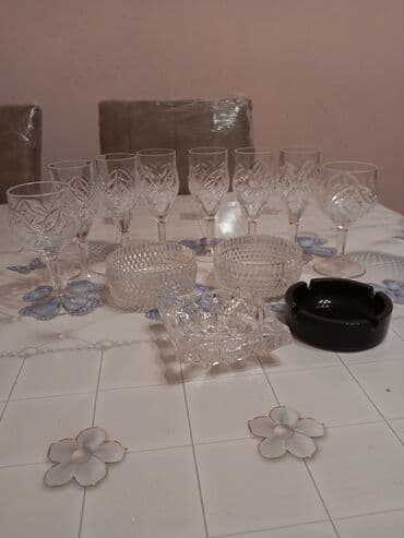 dest qab: Qədəhlər, Xrustal, 8 ədədli dəst, Rusiya — 1