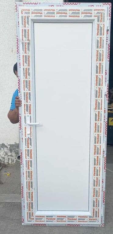 plastik gapi: Yeni Plastik qapı 80x200 sm Zamok və çərçivə ilə, Zəmanətsiz, Ödənişli quraşdırma, Ödənişli çatdırılma — 1
