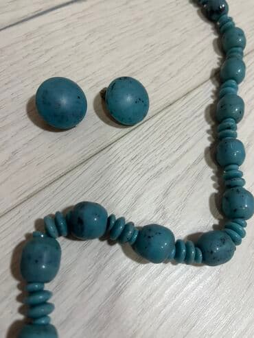 золотые комплекты с бриллиантами в баку: Бусы и клипсы бирюза.СССР — 4