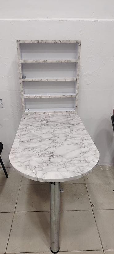 Oval masa, Siyirməsiz, Polkalı, Teksturalı laminat, Kredit yoxdur