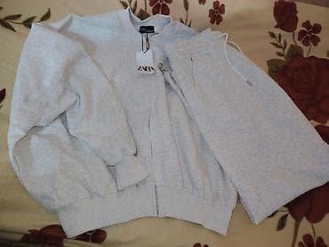 Digər qadın geyimləri: ZARA brendinin boz rəngli iki hissəli dəsti. - Material: yumşaq — 1