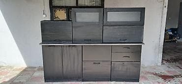 qapi ucun setkalar: Mətbəx üçün modul dolab dəsti - Rəng: tünd qrafit/çəhrayı qara — 2