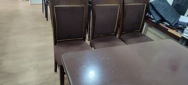 mətbəx masa dəsti: Qonaq otağı üçün, İşlənmiş, Açılmayan, Dördbucaq masa, 4 stul — 3