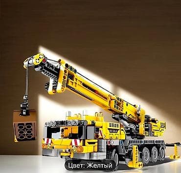 qaldirici kran: Mexanik konstruksiya dəsti – Avtokran modelı (sarı rəng) - Realistik — 2