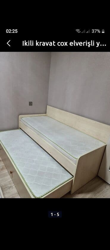 ağcaqayın: İşlənmiş, Təknəfərlik çarpayı, Bazasız, Matras ilə, Siyirməli, Azərbaycan — 4