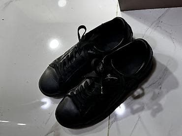 черные мужские ботинки: Qara rəngli bağcıqlı kişi krossovkaları - Material: hamar teksturalı — 3