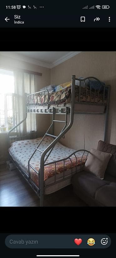 Metall iki mərtəbəli çarpayı - Aşağı hissə: geniş iki nəfərlik lalafo.az -da Metall iki mərtəbəli çarpayı - Aşağı hissə: geniş iki nəfərlik