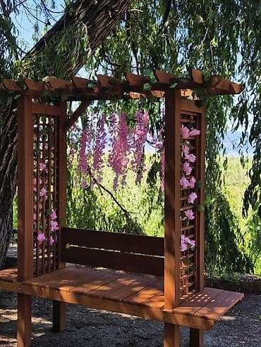 Bağ üçün taxta pergola-oturacaq - Material: keyfiyyətli təbii ağac — 1
