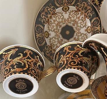 plasmas qab: Çay dəsti, rəng - Qara, Farfor, Versace — 2