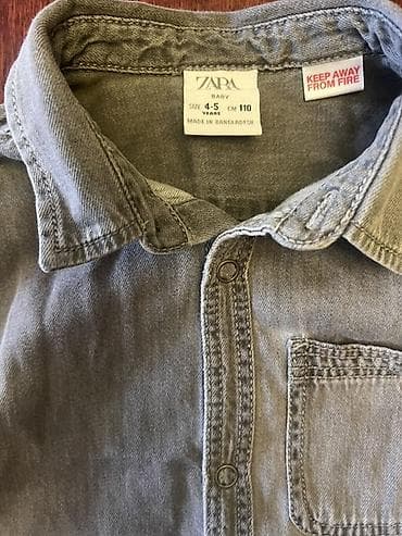 Платья: ZARA Baby uşaq köynəyi - Model: denim üslublu, uzunqol - Rəng — 2