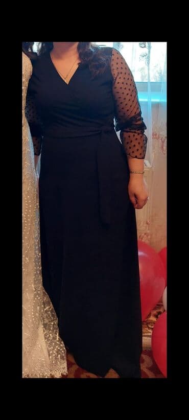 uzun hicab donlari: 3 ədəd qara rəngli uzun ziyafət/libas dəsti 1) Xırda ağ nöqtəli — 3