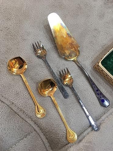Столовые приборы: Vintage tort qurğusu – desert dəsti - Tərkib: 5 parça - 1 ədəd — 1