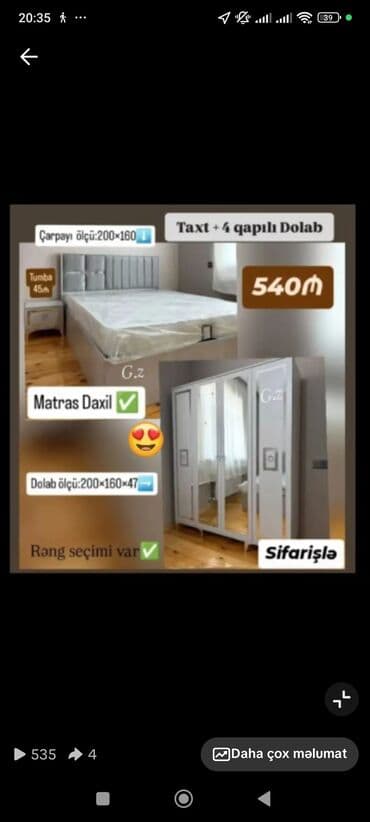 Qab-qacaq və mətbəx ləvazimatları: Mebel dəsti – şəkillərdə göstərilən modellər 1) Divan - Parça — 2