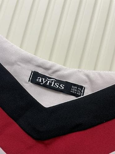 Ayriss qadın dəsti – top və şalvar - Rənglər: ağ əsas, qara və qırmızı — 3