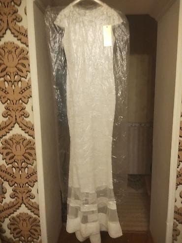 don: Zərif ağ gecə/libas paltarı. - Rəng: ağ - Model: uzun, balıq kəsimli — 2