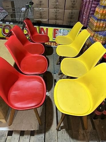 nerj stollar: Mətbəx üçün, Qatlanmayan, rəng - Qırmızı Stul — 1