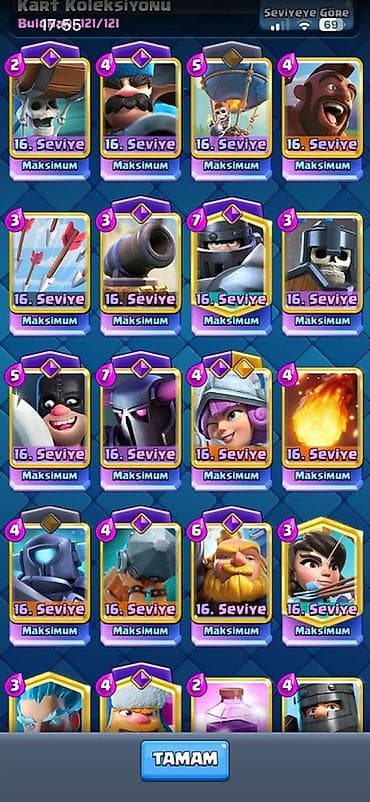 Clash Royale oyun hesabı - Kral səviyyəsi: 77 - Qızıl: 515 504 - — 8