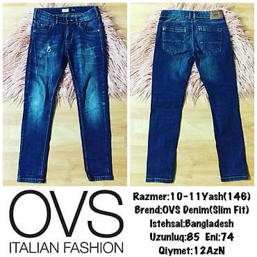 Razmer:10-11 Yash(146) Brend:OVS (Denim Slim Fit) Istehsal: Bangladesh lalafo.az -da Razmer:10-11 Yash(146) Brend:OVS (Denim Slim Fit) Istehsal: Bangladesh