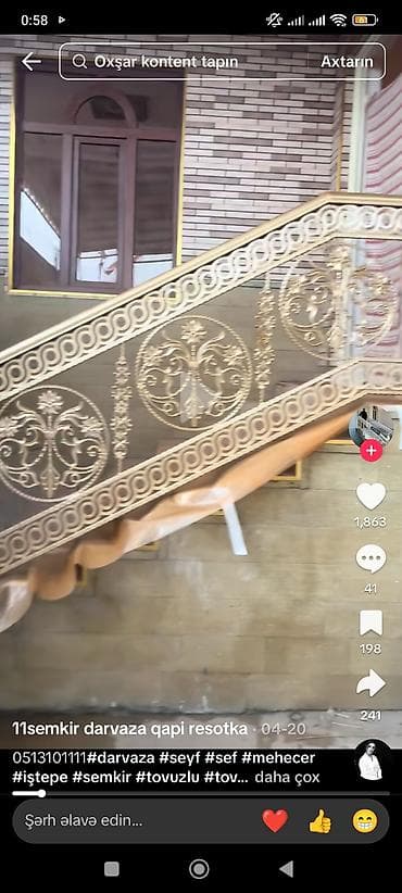 Pilləkən məhəccərləri: Müxtəlif dizaynlarda dəmir məhəccərlər. Pilləkənlər, eyvanlar və ya — 2