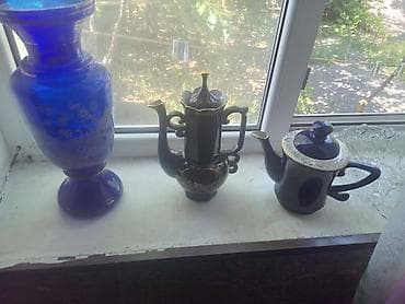 samovar cay: Çay dəsti, rəng - Göy, Xrustal, Rusiya — 4