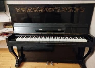 royal cat jakne: Şaquli pianino – klassik qara korpus, üst paneldə qızılı ornamentlər — 2