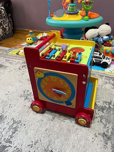 oyuncaq gitara: Taxta çoxfunksiyalı uşaq gəzdirici və inkişaf seti - Material — 3
