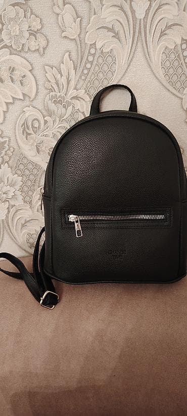 idman alet: Qara mini bel çantası/ryukzak – “CHANGE TIME” - Material: toxumalı — 1