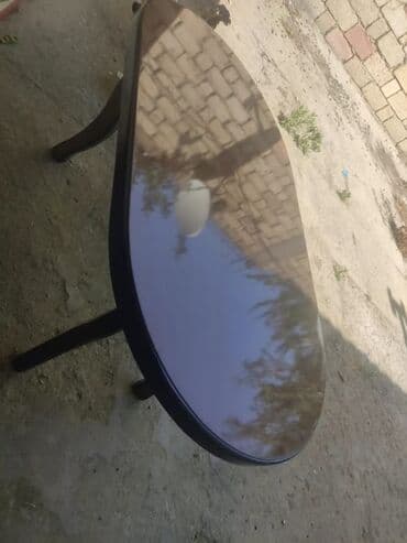 asan şəkillər: Jurnal masası, Açılmayan, Taxta, Oval masa — 2