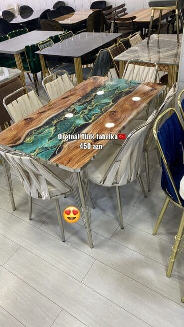 ev gülleri ve adlari: Yeni, Dördbucaq masa, 4 stul — 1
