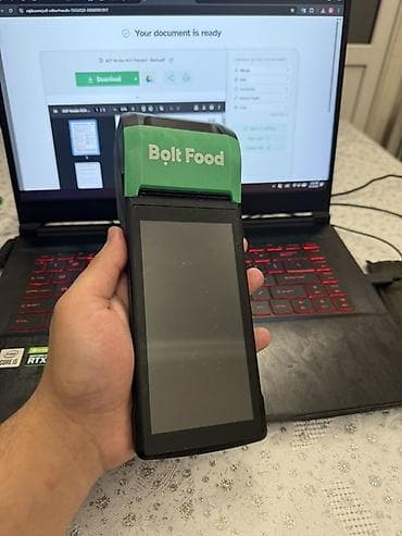 termo printer: Bolt Food üçün POS/termal printerli çatdırılma terminalı - Üst — 1