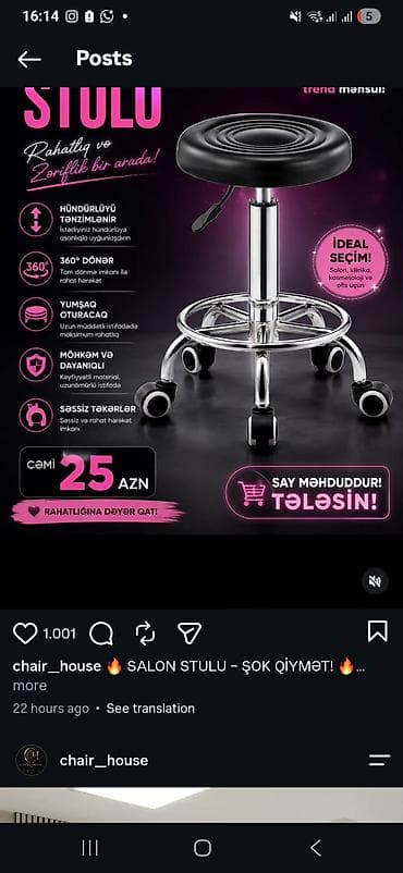 oturaca: Salon və ofis üçün tənzimlənən stullar - Hündürlüyü tənzimlənir: qolu — 3
