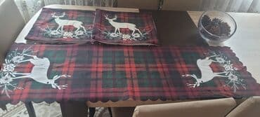 продленка для школьников: Yeni il temalı süfrə dəsti - Dəst tərkibi: 1 ədəd uzun stolüstü — 1