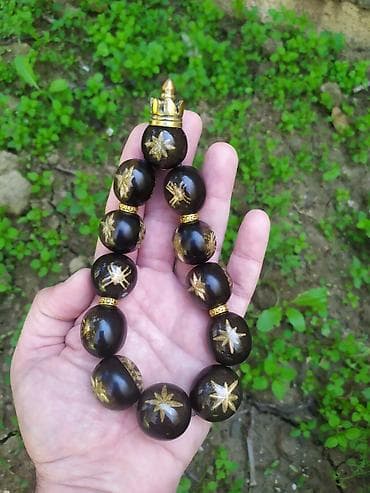 ucuz bijuteriyalar: Material və qiymət müxtəlifdir. - Material: tünd qəhvəyi təbii — 2