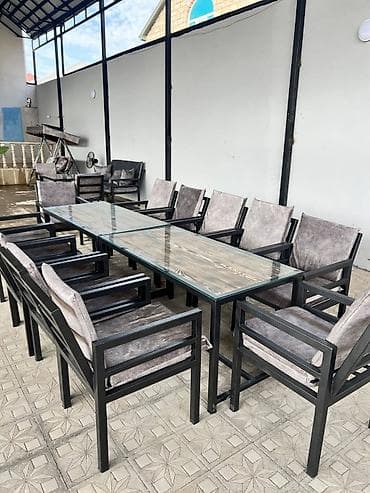 balin: Bağ, hovuzkənarı, veranda və həyət üçün metal karkaslı mebel dəsti — 1